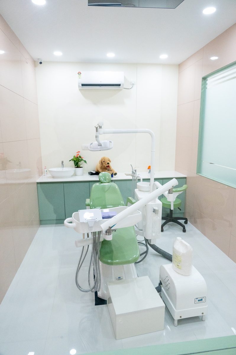 Warm, welcoming family dental room at Rays Kids Dentistry with soft decor, Sarjapur Bengaluru